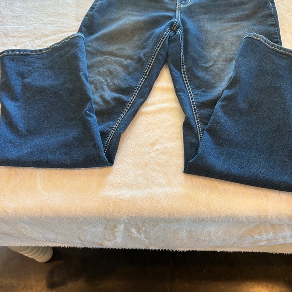 Stylish Women's Project Indigo Embellished Blue Jeans BootCut Wide Leg Size 12 - Picture 2 of 6
